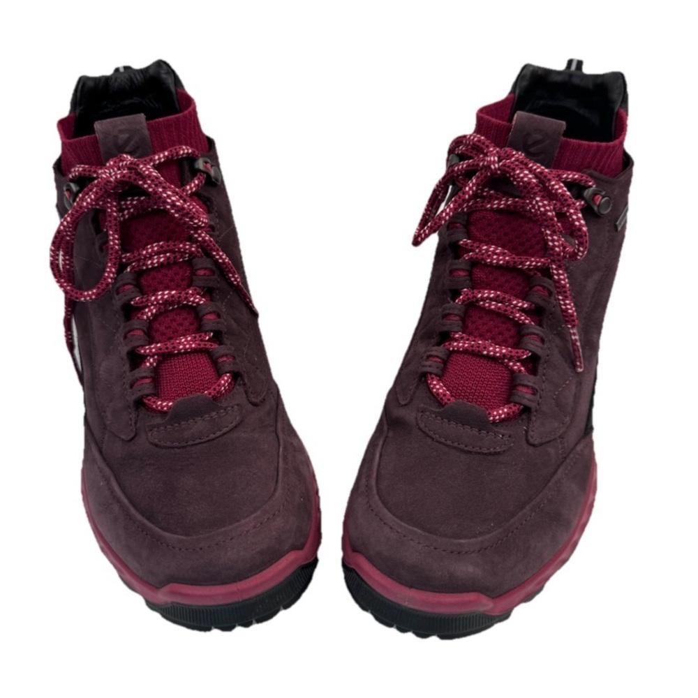 Ecco ExoHike Mid GTX Women EU 39 US 8.5 Sangria Shoes Sneakers Leather Mid Top